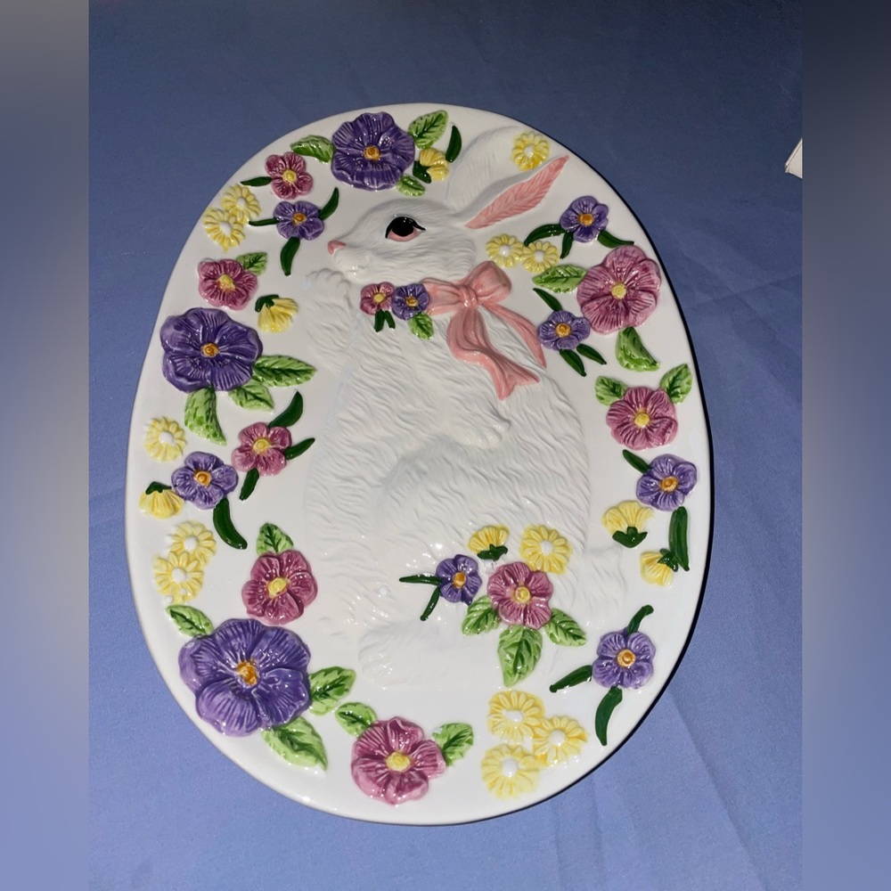Vintage Ceramic Bunny Plate